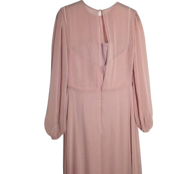 NEW Dessy Collection Strapless Chiffon Maxi Dress in Toasted Sugar, Size 6 - Picture 6 of 15